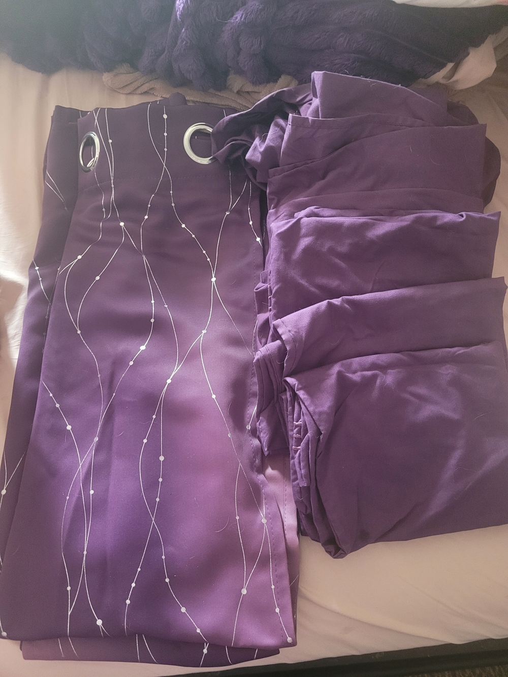 Purple Sheet Set Queen, Drapes And Decor